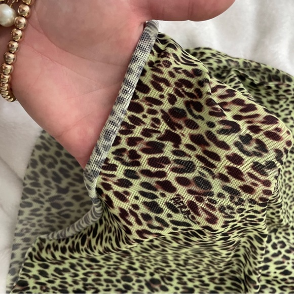 AFRM Green Mesh Turtleneck - Picture 1 of 4